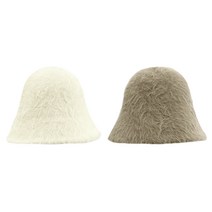 MDIV 여성용 토끼털 앙고라 버킷햇2장구성 벙거지 모자