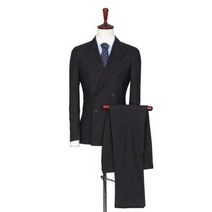 은은한 줄무늬 네이비 남자 더블수트 하객룩 돌잔치