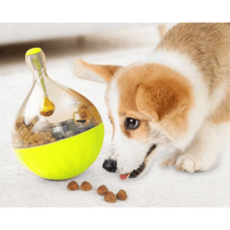 강아지 장난감 간식 자동 지급 애완견 분리 불안 치료, 고양이용뼈모양 블루 직경4.5cm 길이11cm