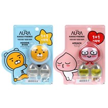 카카오프렌즈 페이스타입 차량용 방향제 2개 세트, 라이언+어피치, 1세트