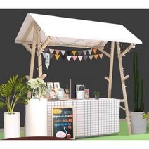 이동식 플리마켓 접이식 가판대 벼룩시장 야외 노점 진열대 식탁보 램프포함, 접이식 150x60x200 그린 식탁보 램프