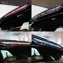 JS automotive 제네시스GV70 알루미늄 리어상단패널 악세사리 엠블럼 실외 익스테리어 스포일러파츠 드레스업 용품, 헤어라인 블루