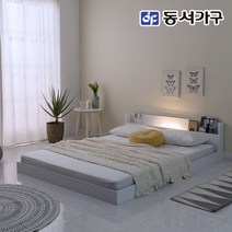 동서가구 네오 마이미 LED 조명 저상형 슈퍼싱글 퀸 침대 매트리스, 퀸 침대프레임, 네오 20T 라텍스매트리스, 화이트
