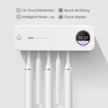 cmxio 전동 칫솔 홀더 칫솔 uv 살균 건조 욕실 액세서리 용 자동 치약 디스펜서, d-화이트