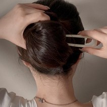 금춘이네 1+1 트렌디 비녀 유핀 꽃 머리 고정 컬러 헤어핀