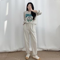 티데일리 여성용 버지니아 기모 트레이닝 맨투맨 조거팬츠 세트