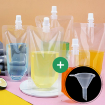 테이크아웃 파우치 200ml 20개 전용미니깔때기 무료 증정 음료 보관 휴대 간편 아이스 캠핑