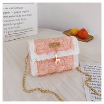 망스티치 diy키트 네트공예 가방만들기 뜨개질, 오렌지, A.러블리크로스백