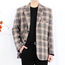 산토그리얼 글렌 체크 하운드투스자켓 오버핏 싱글 블레이져