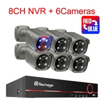 업무용 Techage-4K 보안 카메라 시스템 울트라 HD 8MP POE NVR 양방향 오디오 얼굴 감지 컬러 나이트 비전, 03 8CH NVR 6PCS Camera_05 4T