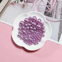 아크릴진주 [구멍] 컬러 비즈 공예 재료, 4mm, 보라