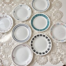 [미국빈티지] 코렐 바이 코닝_단종 빈티지 접시 플레이트 (브래드접시-8종)/Corelle by CORNING_BREAD PLATE, 블랙나이트, 1개