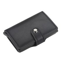 RFID차단지갑 새로운 rfid 차단 보호 남성 지갑 id 신용 카드 홀더 가죽 금속 알루미늄 비즈니스 은행 카드 소지자 지갑RFID보안지갑
