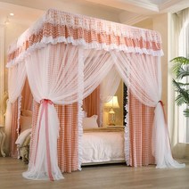 침대캐노피 북유럽 가림막 꾸미기 퀸사이즈 모기장캐노피 레이스 실내캐노피 장식 북유럽 그물 침실 공주, 1.2m(4피트) 침대, N