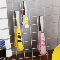 귀여운 고양이 발모양 주방 집게 3size 간식 과일 샐러드 피클 빵 고기 집게 어린이용 미니 대형 요리집게, 대 (핑크)
