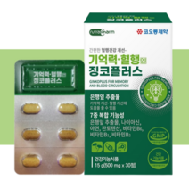 은행잎 추출물 징코 플러스 기억력 혈행엔 뇌 두뇌개선 포스파티딜 세린 핼액순환, 1개 (1개월분), 30정1박스(1개월분)
