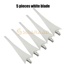 발전기 550600650750850900mm 블랙화이트 풍력 발전기 풍력 터빈 블레이드 고강도 나일론 섬유 풍차 액세서리, 흰색 칼날 5개, 650mm