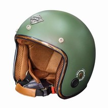 나폴리 Napoli helmet 오픈페이스 SH 루비 무광 카키 그린 안전 인증 스쿠터 바이크 헬멧 소두핏 하이바 레트로 클래식 텐덤 반모 킥보드, 카키그린헬멧+GRS쉴드(불투명)