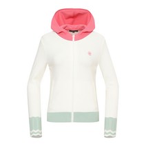 JDX 여자 컬러 배색 후드크림 가을 기능성 골프 가디건 2SCU7311 크림