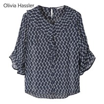 [올리비아하슬러] 쉬폰 프린트 블라우스