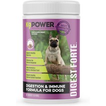 강아지영양제 K9 Power 차세대 다이제스트 포르테 - 반려견 소화 지원 프로바이오틱 파우더 및 영양 흡수 개선을 위한 보충제 1lb, [01] 1파운드(농축 스쿱 45개)