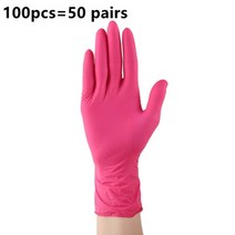 라텍스 장갑 주방용 요리 셰프 일회용 실험실 고무 니트릴 위생 100매, S, 레드 100PCS