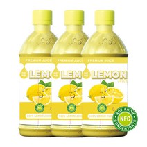 RFC 레몬 주스 100% 첨가물(무) NFC 저온 착즙 쥬스, 350ml, 3병
