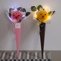[플라워트리] 퐁퐁곰콘다발 48cm P5(전구포함) FMBBFT 조화 졸업식, 색상:옐로우-전구(백색)