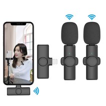 2.4G 노이즈캔슬링 무선 마이크 유튜브 촬영용 스마트폰 듀얼 마이크 Type-C/iphone, iphone(충전식)