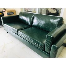 빈티지쇼파 카페쇼파 업소용 대기실 응접실 휴게실 인조가죽쇼파, 다크그린 1인용 92cm