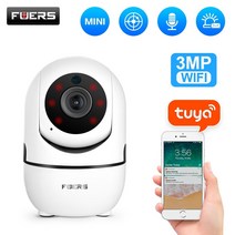 fuers 3mp ip 카메라 tuya 스마트 홈 실내 wifi 무선 감시 카메라 자동 추적 홈 보안 아기 애완 동물 모니터, 128g 카드로 3mp, 나는 플러그
