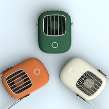 목걸이 선풍기 미니 무소음 USB 충전 선풍기, 오렌지