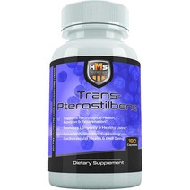 HMS 뉴트리션 트랜스 프테로스틸벤 200mg 180캡슐 / HMS Nutrition Potent Trans-Pterostilbene, 180개입x1개