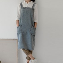 유이미 데님 앞치마 (66-88)size, 불루