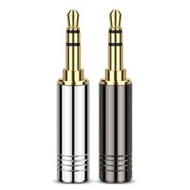2PCS 잭 3.5mm 오디오 플러그 3 극 금 도금 3.5 헤드폰 커넥터 알루미늄 쉘 블랙 실버 ID 6.0mm 솔더, [02] Mix Color