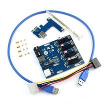 라이저카드 XTXINTE PCIePCI Express 1to 4 슬롯 라이저 카드 미니 ITX외부 PCIe 어댑터 포트 멀티 플라이어, 중국에서 배