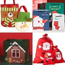 크리스마스쇼핑백 크리스마스 종이 가방 부직포 주머니 비닐백 비닐 종이백 미니 대형 다이소, 3. 펠트, 2-1. 눈사람 얼굴