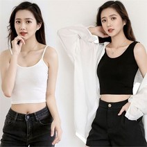 셀러허브 여성패션 기본이너티 시원한 모달면 여름 여성 크롭 끈나시