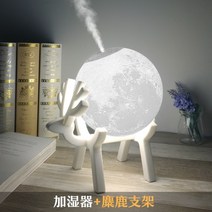 어메이징 감성 문 라이트 가습기 선물용 무소음 무드등 무중력 가습기, 가습기+루돌프 받침