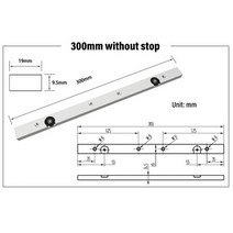 딥스바 이퀄라이저바목공 도구 마이 터 바 슬라이더 슬래브 T-트랙 알루미늄 합금 슬롯 마이 터 트랙 라우, 04 300mm without stop