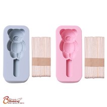이홈베이킹 실리콘스틱몰드 얌전히서있는곰1구 스틱포함 랜덤1개, 단품