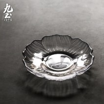 유리 접시 수제 보력 원형 컵 홀더 홈 다도 제로 코스터 쿵푸 차 세트 간단한 접시, NONE, 색상 분류: 줄무늬