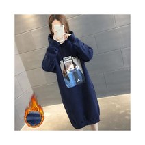 맨투맨원피스 겨울 여성 기모 롱 가을 후드