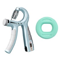 아벤토 디지털 무소음 악력기 휴대용 도넛 완력기 2종세트 손 전완근 운동기구, 혼합색상