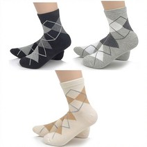 보드미 캐릭터양말양말쇼핑몰 여자 아가일 패턴 양말 중목 패션 삭스 3켤레 묶음