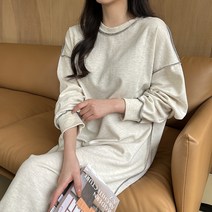 쉐얼유 여성 나인원 스티치 오버핏 롱원피스