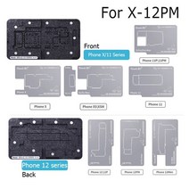 QianLi 중간 레이어 보드 공장 틴 플랫폼 BGA Reballing 스텐실 키트 for iPhone 11 12 13 PRO Mini X XR XS MAX 수리 도구, [01] 12 mini pro max