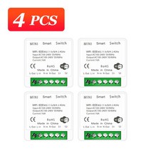 6pcs 미니 와이파이 스마트 스위치 16A2way 제어 타이머 무선 홈 오토메이션 Tuya 알렉사와 호환 Google, 04 4pc