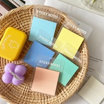 컬러 반투명 점착식 메모지 5X5cm, 블루(e)