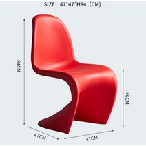 인테리어 투명 의자 아크릴체어 디자인 화장대 식탁 모던 미드센츄리 홈카페, PP소재:레드